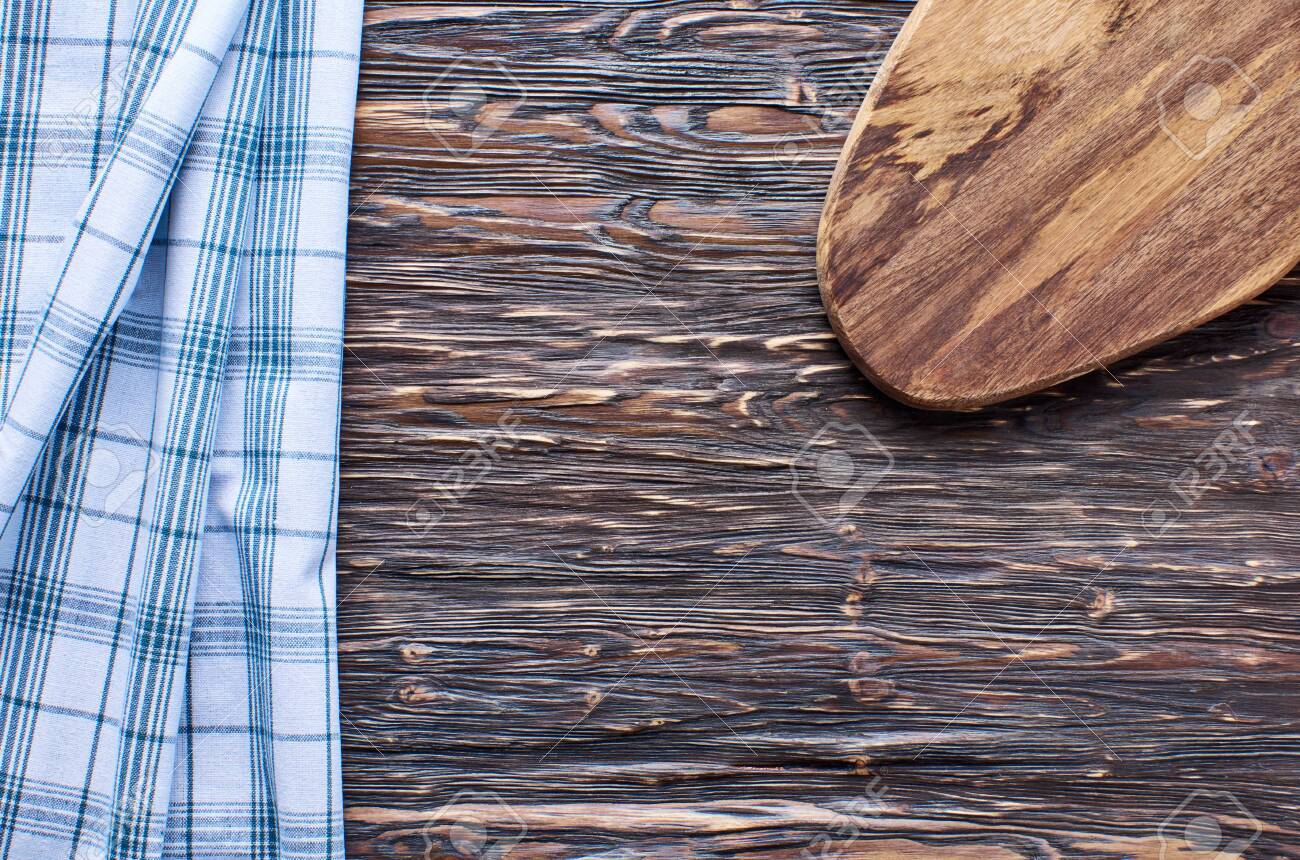 Old Dark Wooden Background Wooden Table With Green Tea Towel Stock Photo Picture And Royalty Free Image Image 124148255