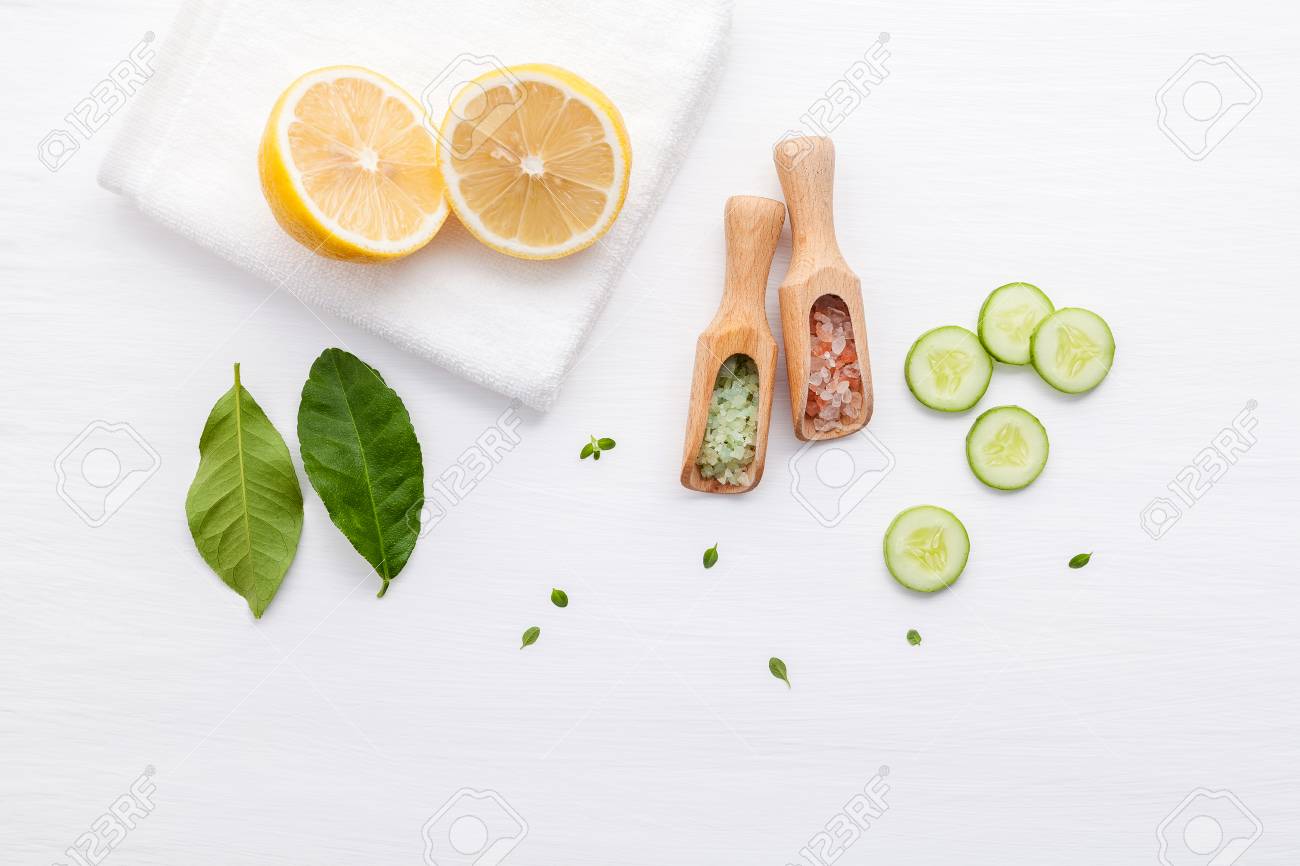 Natural Herbal Skin Care Products Top View Ingredients Cucumber Stock Photo Picture And Royalty Free Image Image 99561164