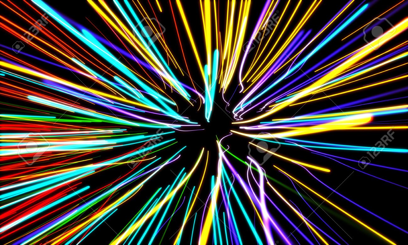 Ampliación De Líneas De Movimiento Neón Brillantes Fotos, Retratos, Imágenes Y Fotografía Archivo Libres Derecho. Image