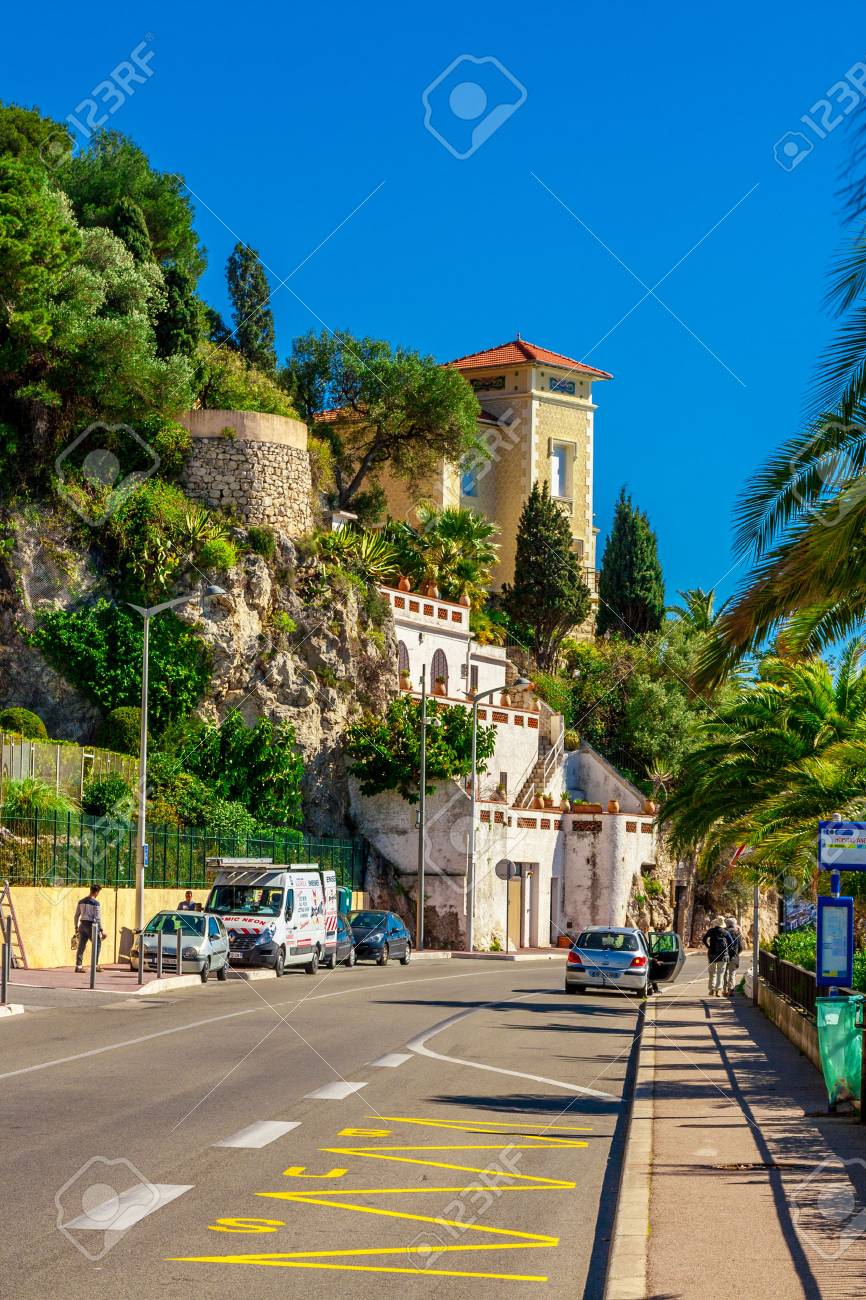 View of beautiful landscape with Mediterranean luxury resort. Villefranche-sur-Mer, Nice, Cote d'Azur, French Riviera. - 54496972 View of beautiful landscape with Mediterranean luxury resort. Villefranche-sur-Mer, Nice, Cote d'Azur, French Riviera. - 54496972