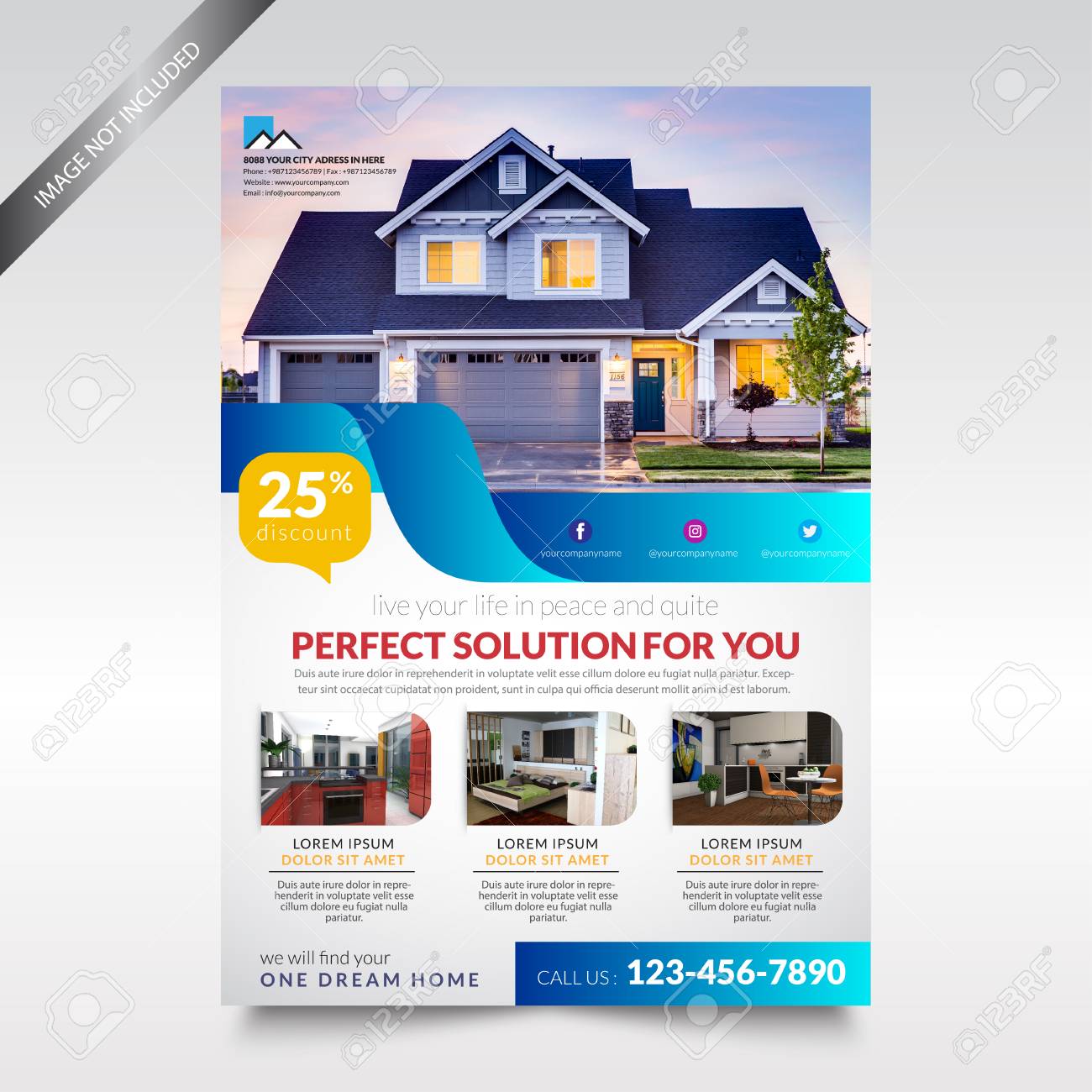 Real Estate Flyer Template , Brochure Design Royalty Free Cliparts Within Free Real Estate Flyer Templates Download