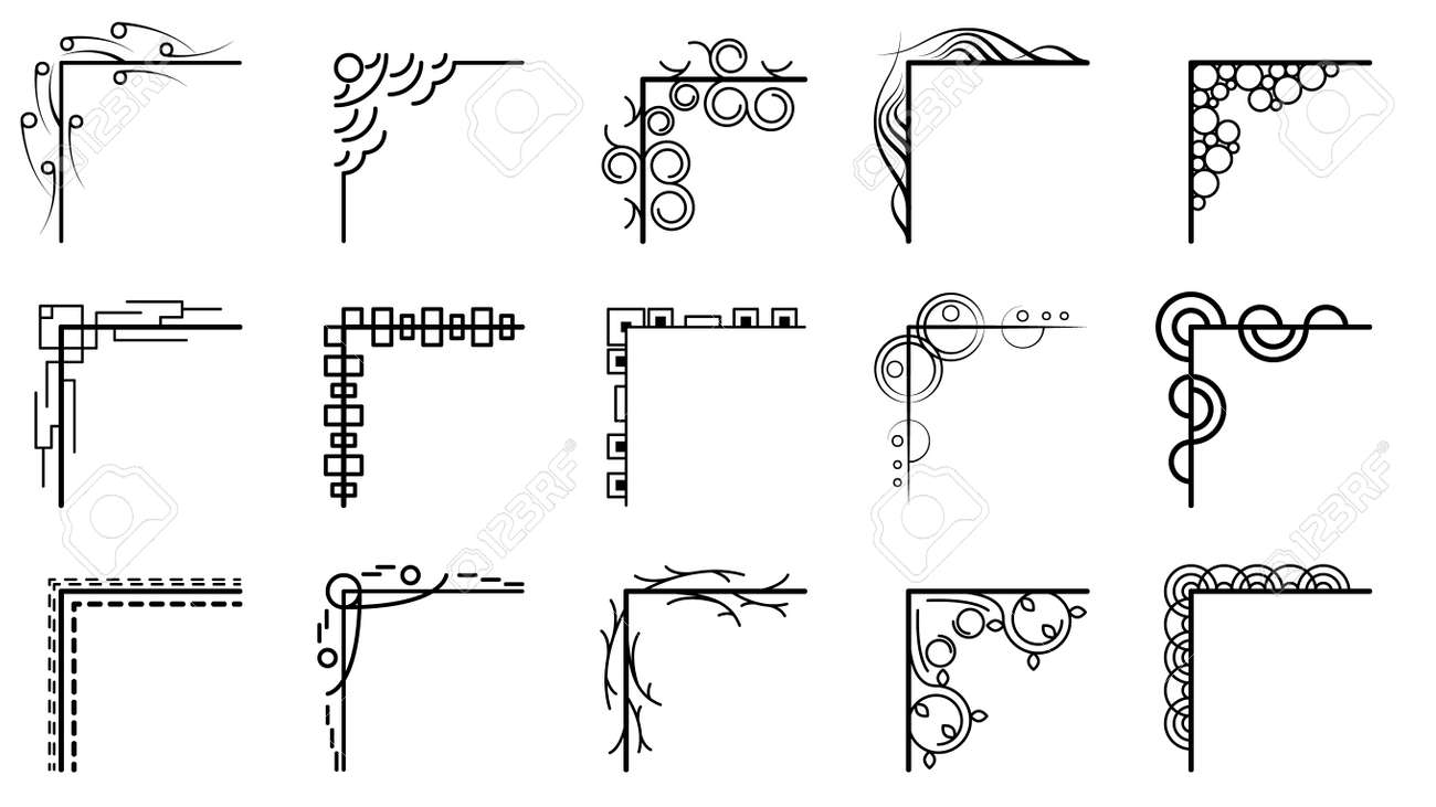 Floral Corner Border Design Element . 46150195 Vector Art at Vecteezy, image size:1300x731