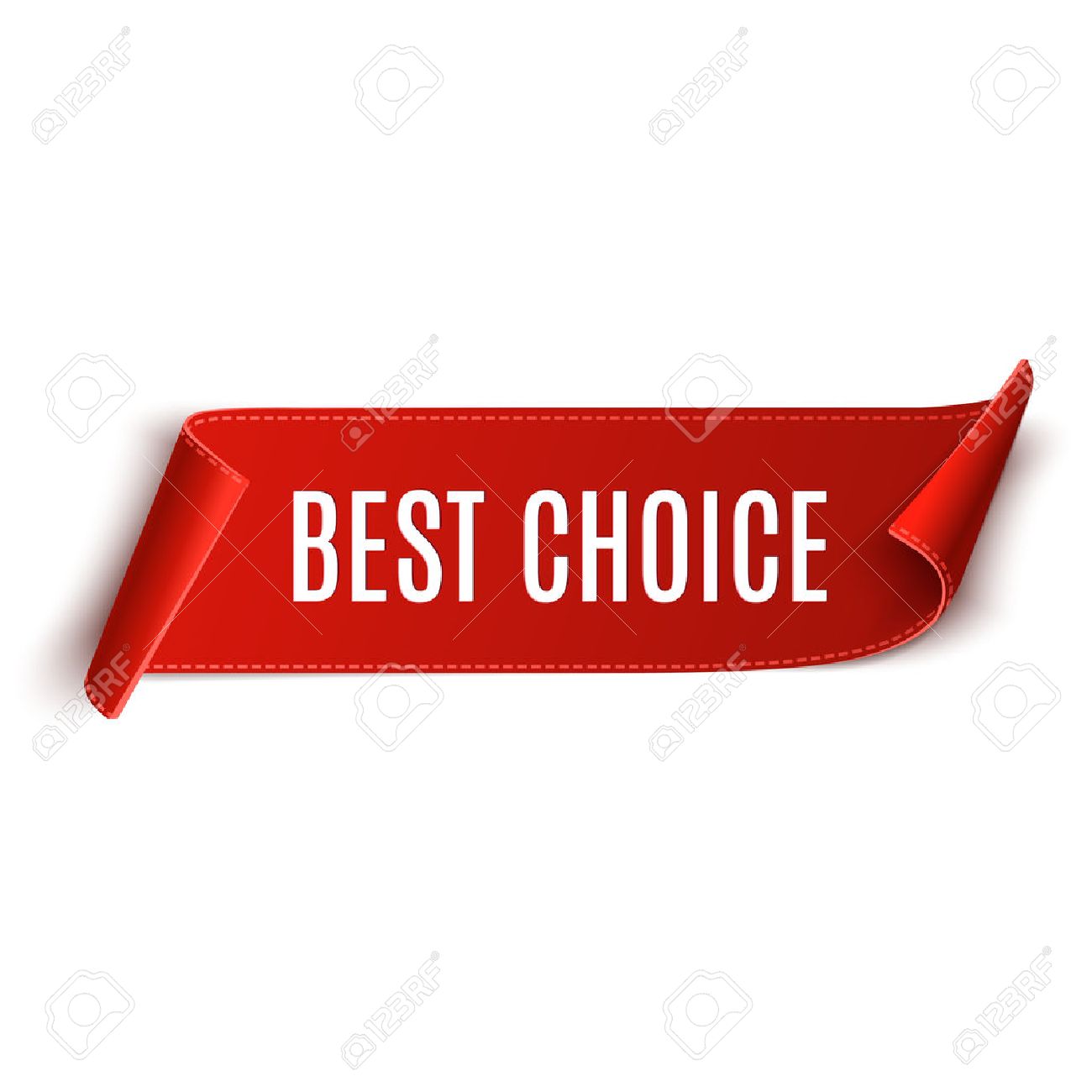 Best choice vector banner. Red curved paper banner isolated on white background. Ribbon - 51635711 Best choice vector banner. Red curved paper banner isolated on white background. Ribbon - 51635711