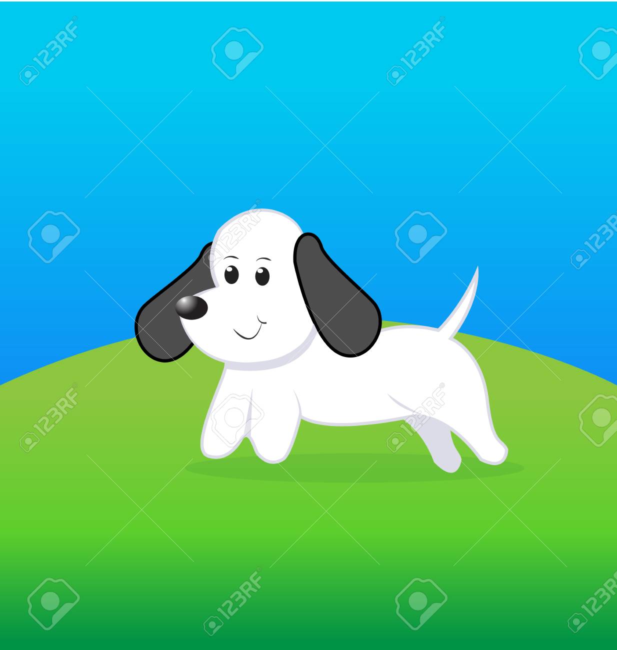 かわいい犬漫画のベクトルのイラスト素材 ベクタ Image