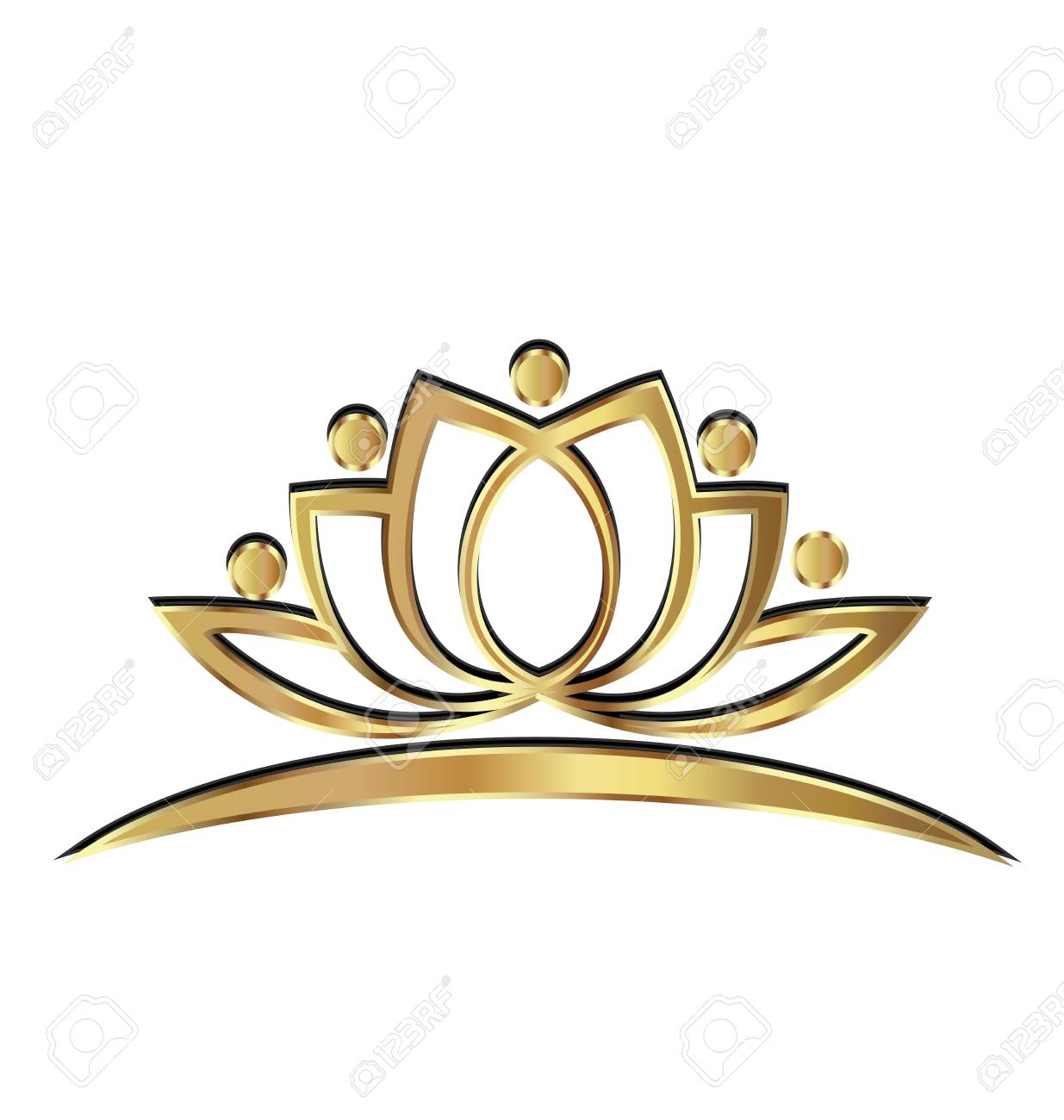 Golden Lotus Logo Concept Of Wealth Vector Image Royalty Free