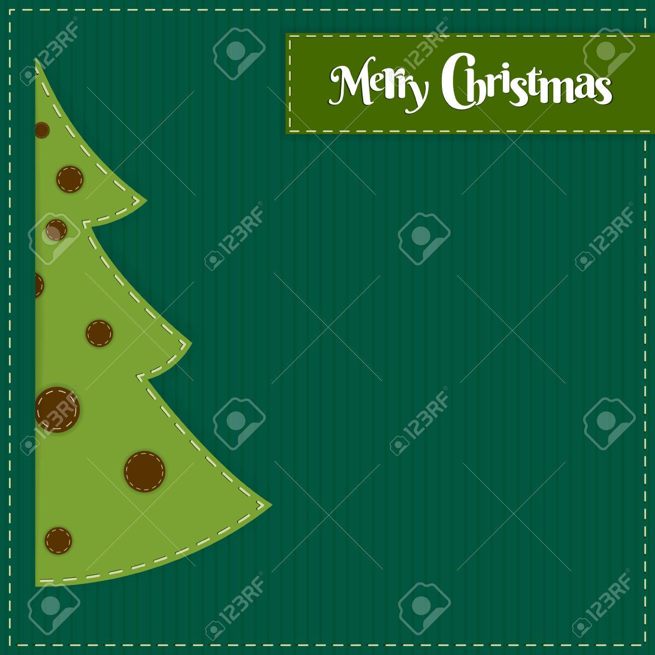 安物の宝石の装飾とグリーンのクリスマス ツリーとクリスマス グリーン ストライプ背景 のイラスト素材 ベクタ Image