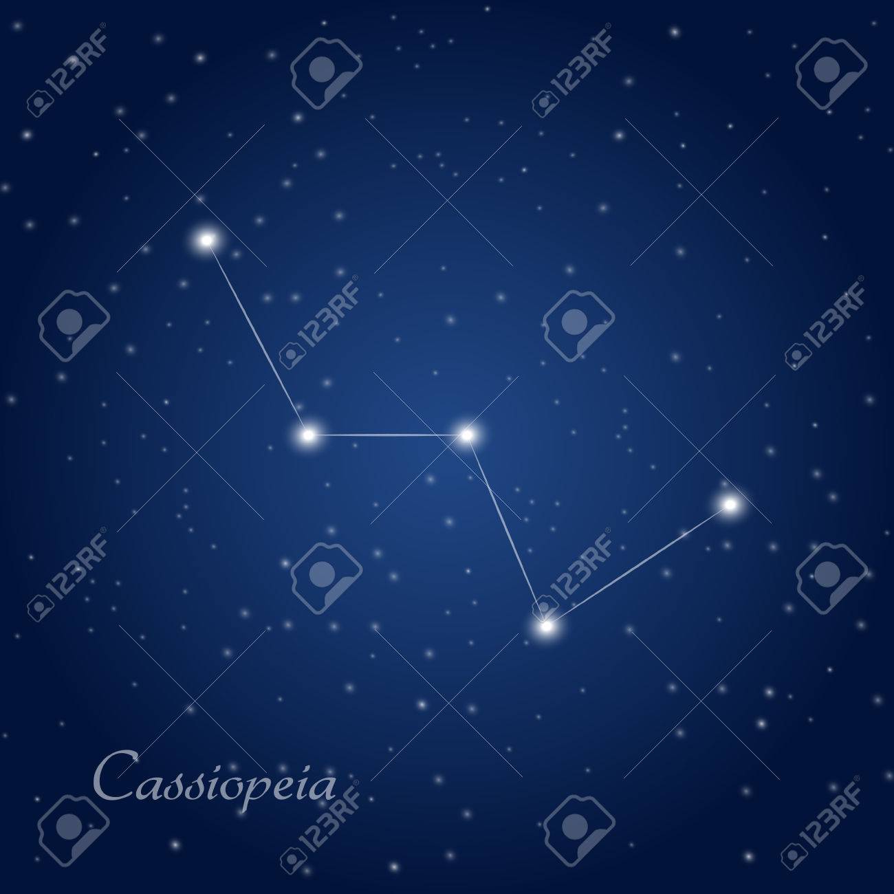 星空でカシオペア星座 のイラスト素材 ベクタ Image