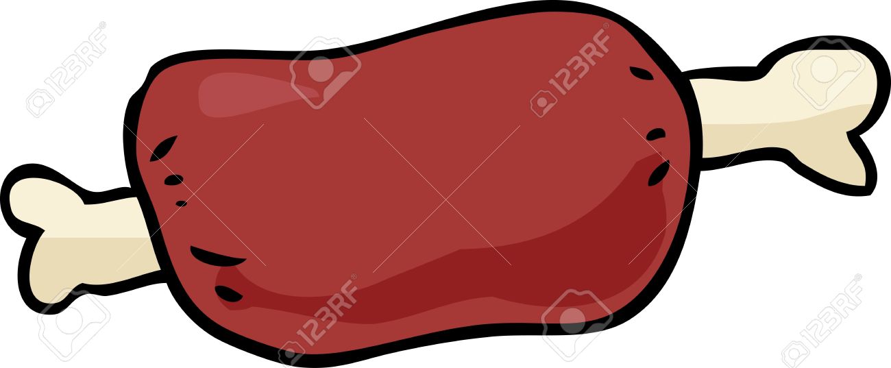 骨に肉の塊の漫画イラスト の写真素材 画像素材 Image