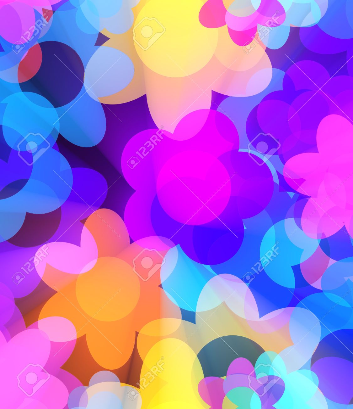 花柄の背景の壁紙のイラスト カラフルな花のデザイン輝く光 の写真素材 画像素材 Image