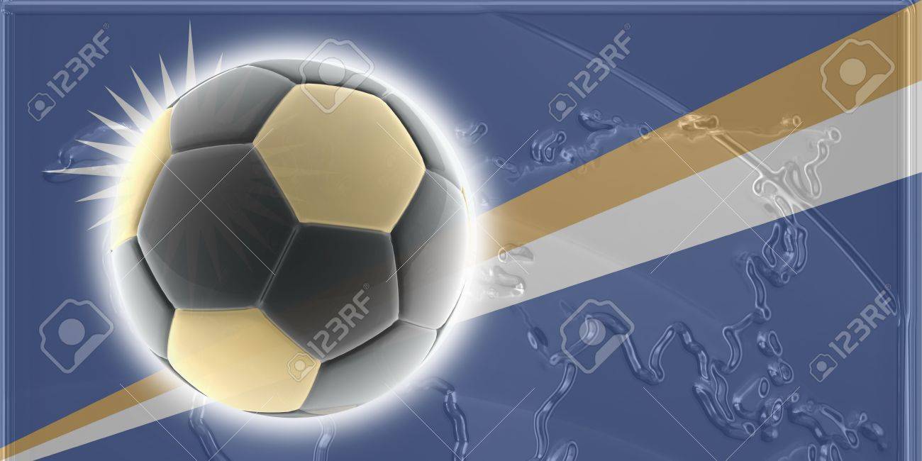 国立国シンボル図スポーツ サッカー マーシャル諸島の旗 の写真素材 画像素材 Image