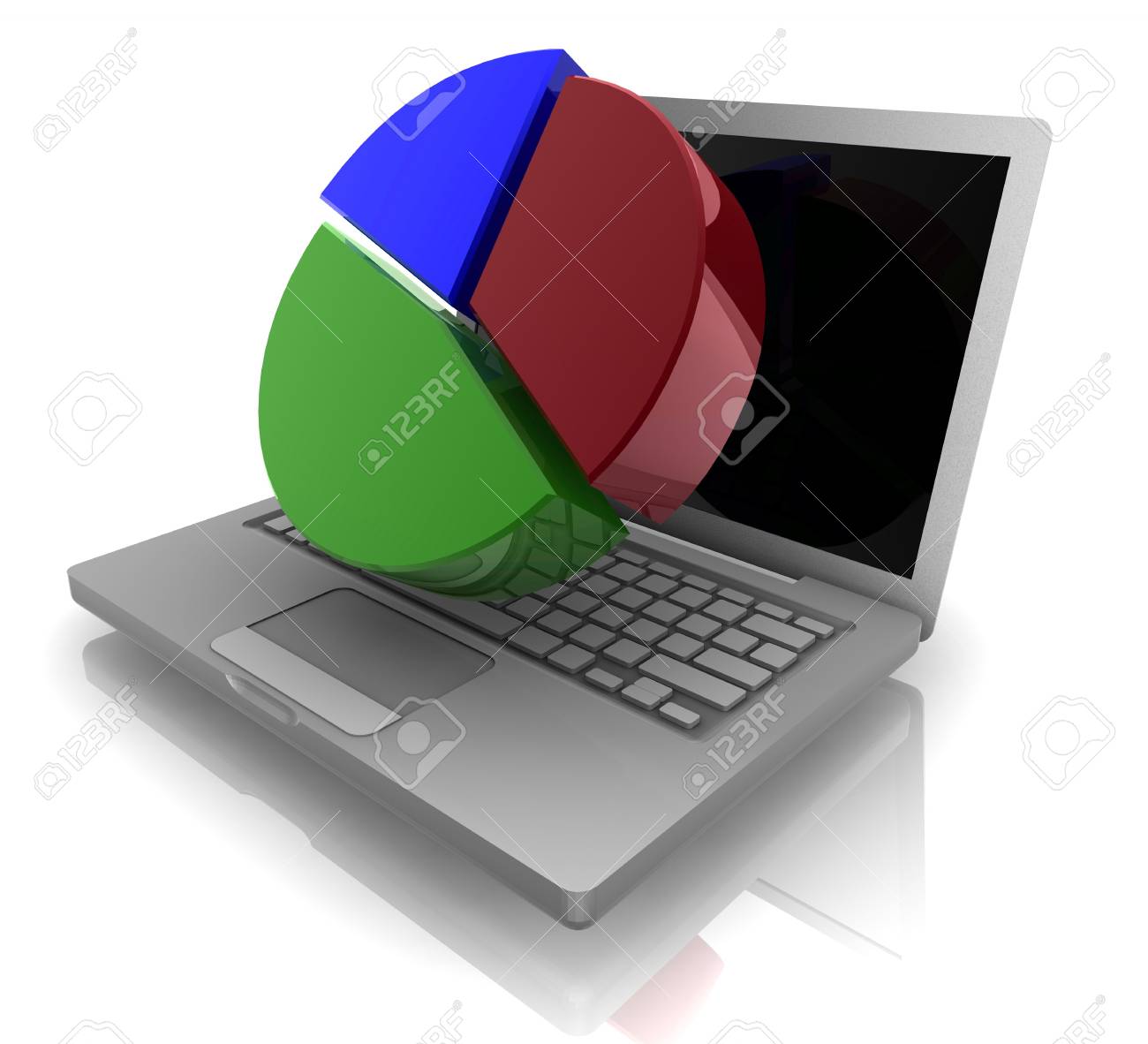 Computer Contabilità Finanza Online Con Un Grafico A Torta E Notebook