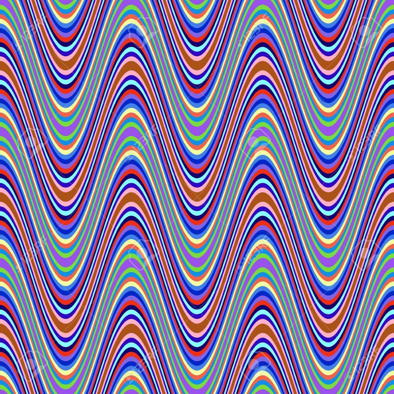 カラフルなレトロなパターンは幾何学的デザインのビンテージ壁紙のシームレスな背景 の写真素材 画像素材 Image