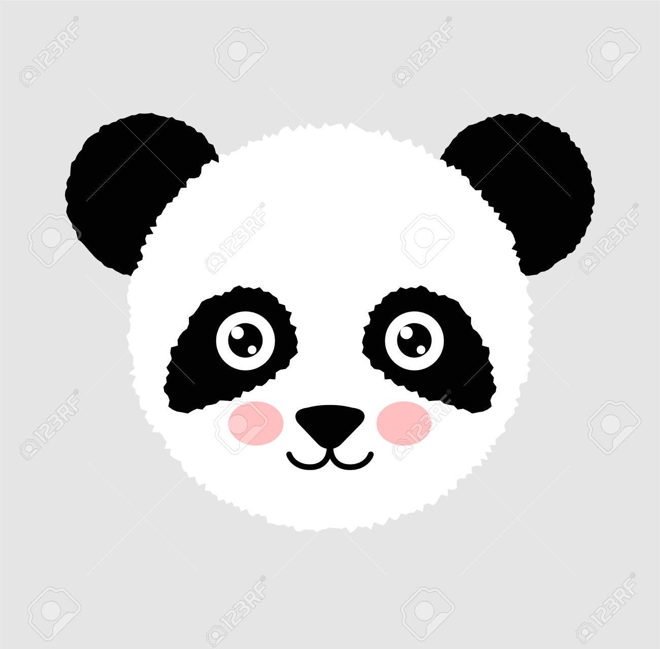 Panda Face Vector Isolated White 11513557 Vector Art at Vecteezy
