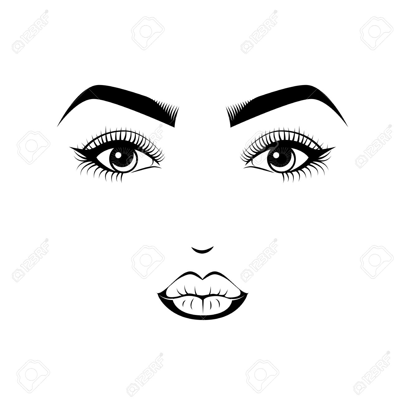 female lips eyes and
