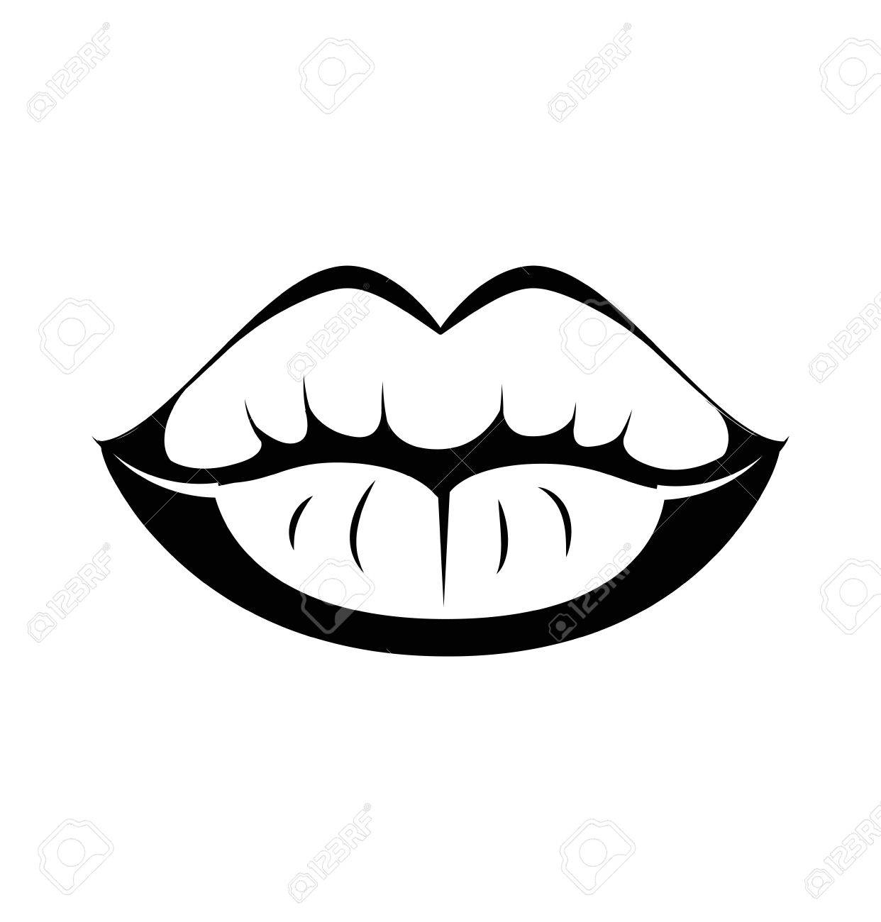 Black lips kiss lips vector lips close up white background vector illustration isolated on