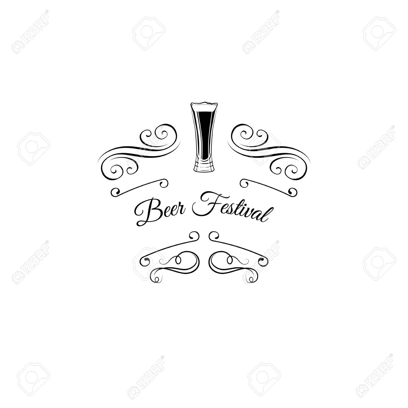 Dunkles Bierglas Bierflasche Bierkrug Brauerei Bier Alkohol Glas Bier Brauerei Alkohol Bar Menu Alkohol Bier Filigrane Menu Gedeihen Rahmen Vintage Element Scroll Rahmen Vintage Wirbel Lizenzfrei Nutzbare Vektorgrafiken Clip Arts