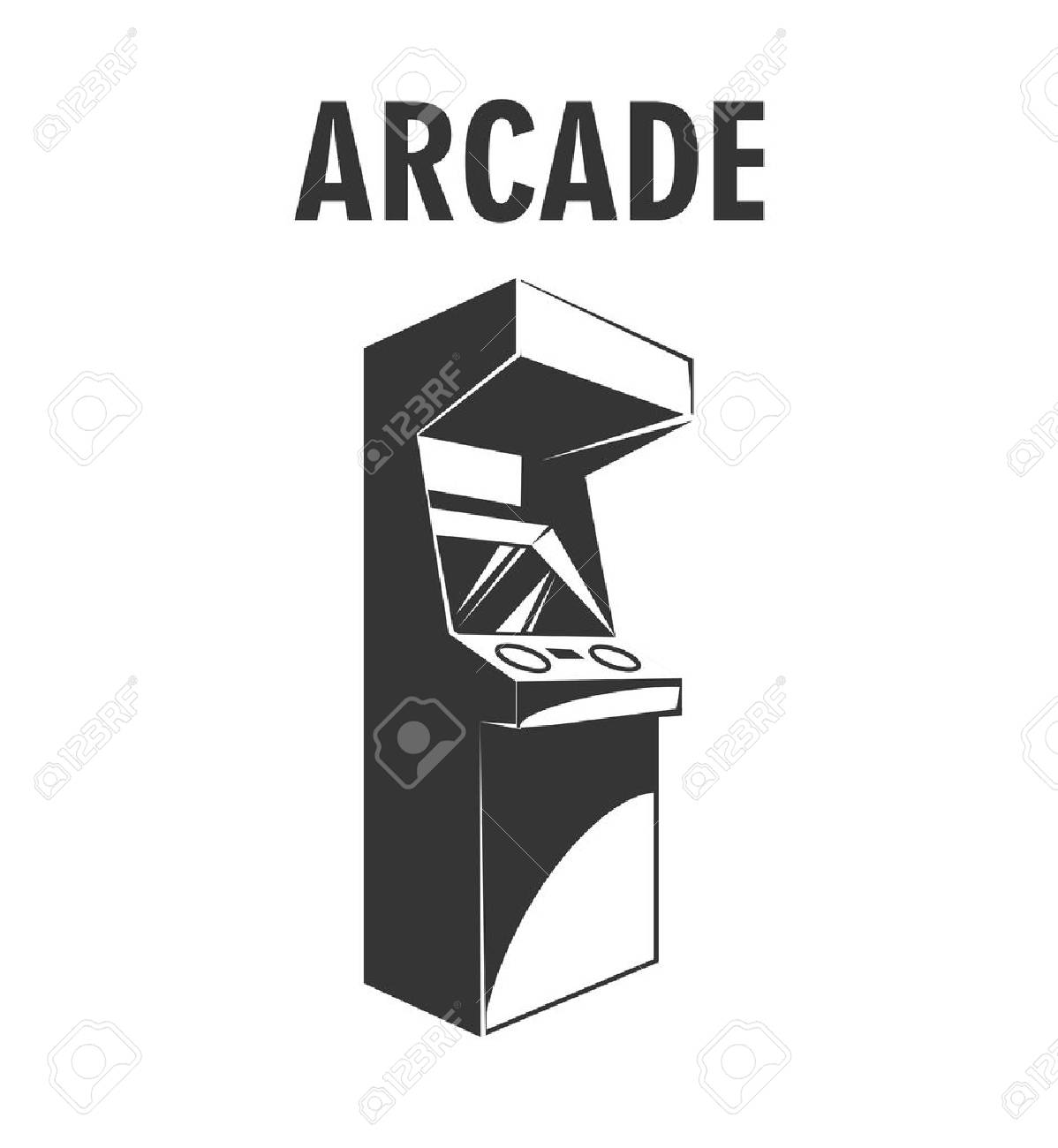 Retro Arcade Video Game Machine Gaming Machine Icon Vector