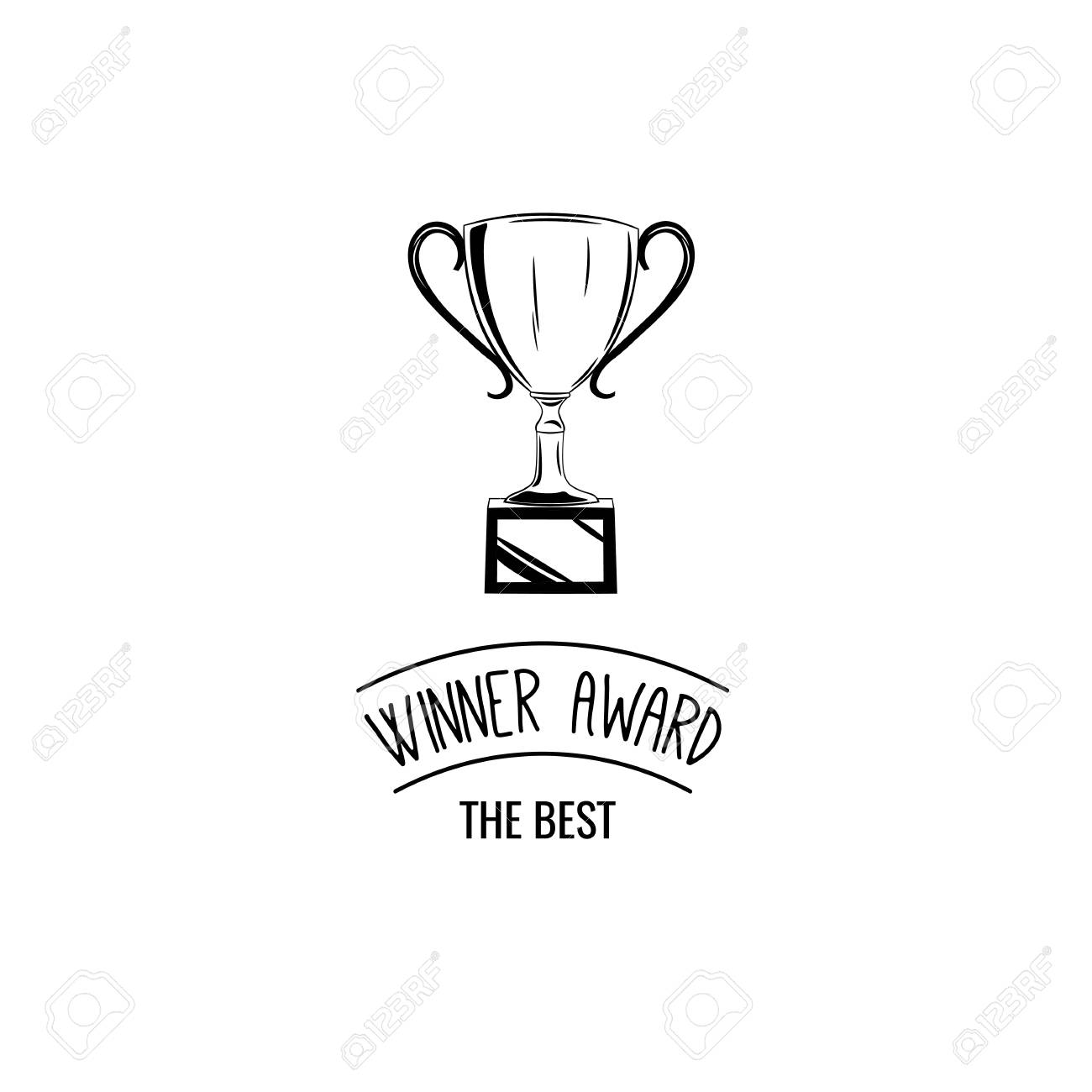 優勝カップ ヴィンテージ タトゥー 白い背景で隔離の図 のイラスト素材 ベクタ Image