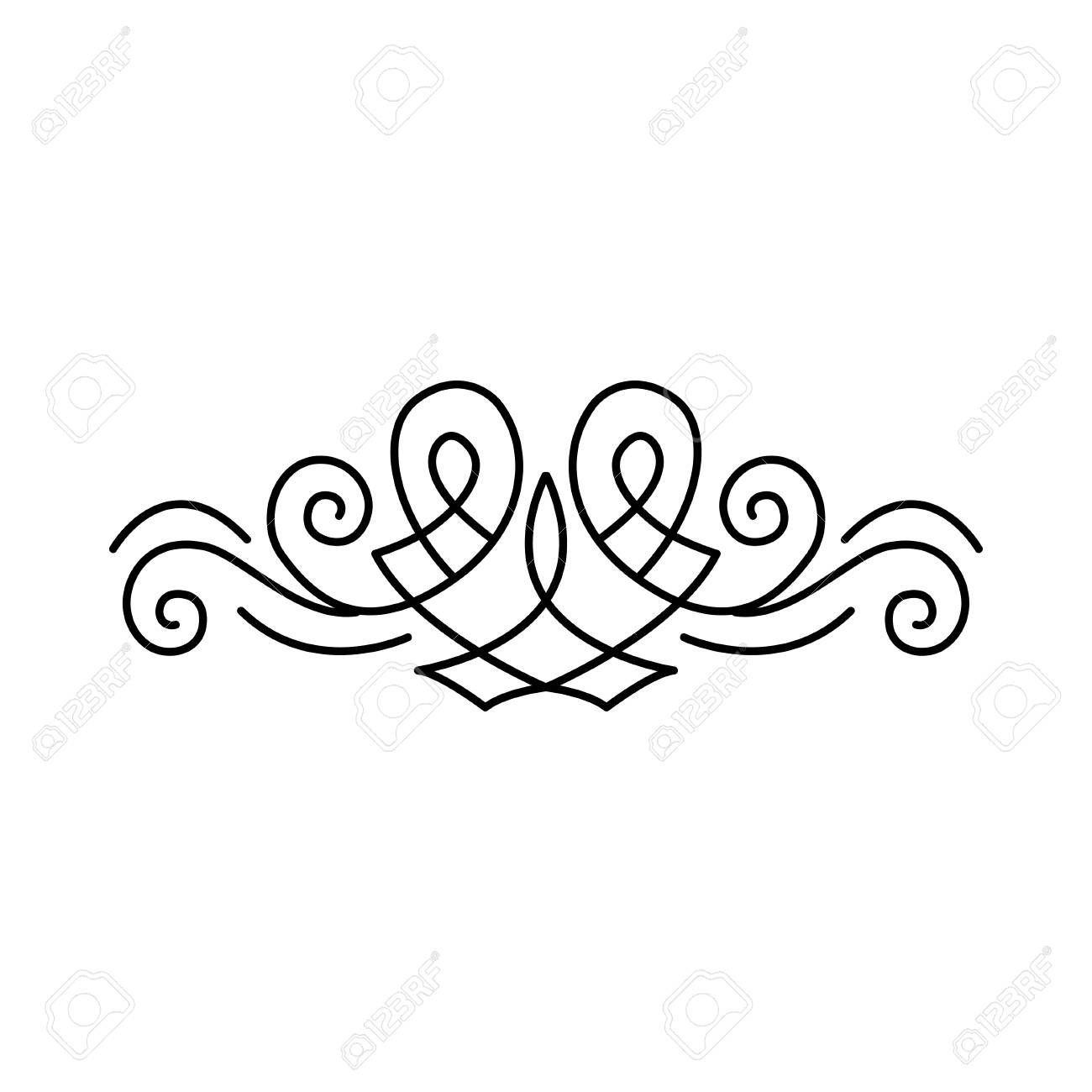 Filigree Ornamental Pattern Scroll Decorative Design Element