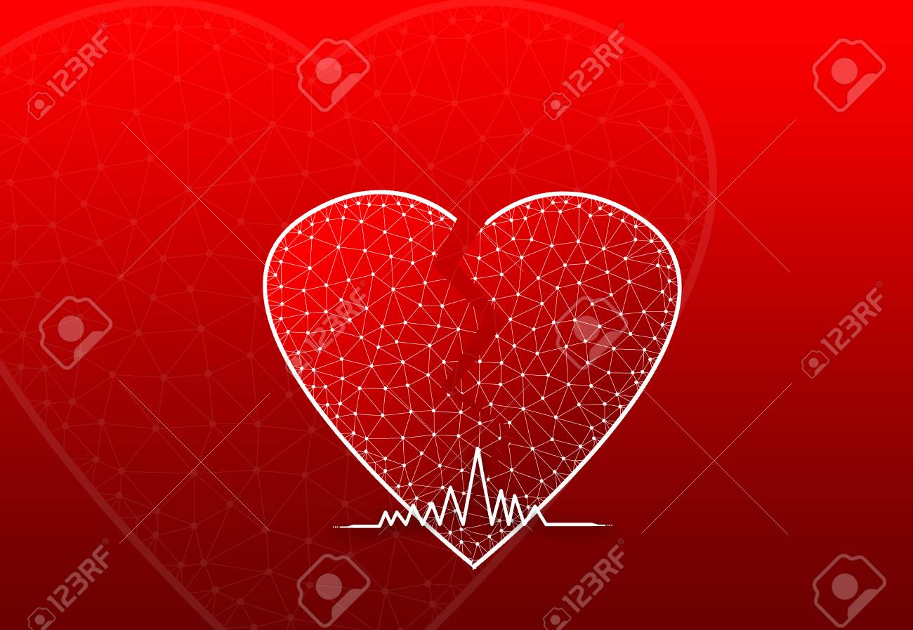 ハートマーク ビートと割れた 壊れたハート の写真素材 画像素材 Image