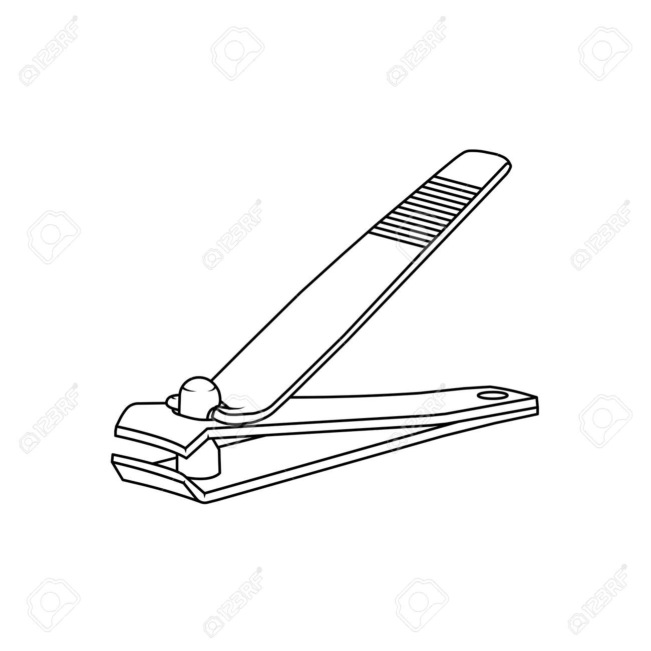 Nail Clipper Outline Icon Illustration On White Background Royalty Free  SVG, Cliparts, Vectors, And Stock Illustration. Image 185575553.