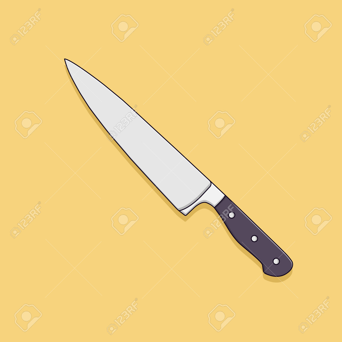 Kitchen Knife Vector Icon Illustration With Outline For Design Element,  Clip Art, Web, Landing Page, Sticker, Banner. Flat Cartoon Style Royalty  Free SVG, Cliparts, Vectors, and Stock Illustration. Image 195508490., image size:1300x1300