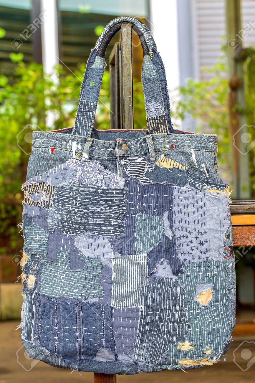 Jeans Patchwork Handtasche Denim Patchwork Tote