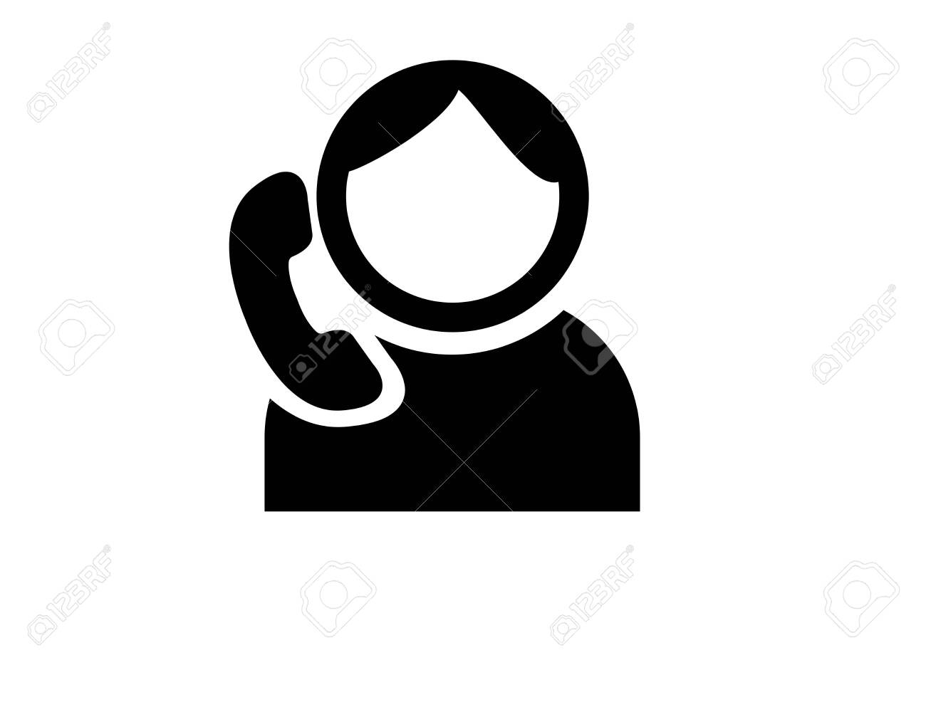 Phone icon vector male user person profile avatar symbol for contact - Stock Image - Everypixel