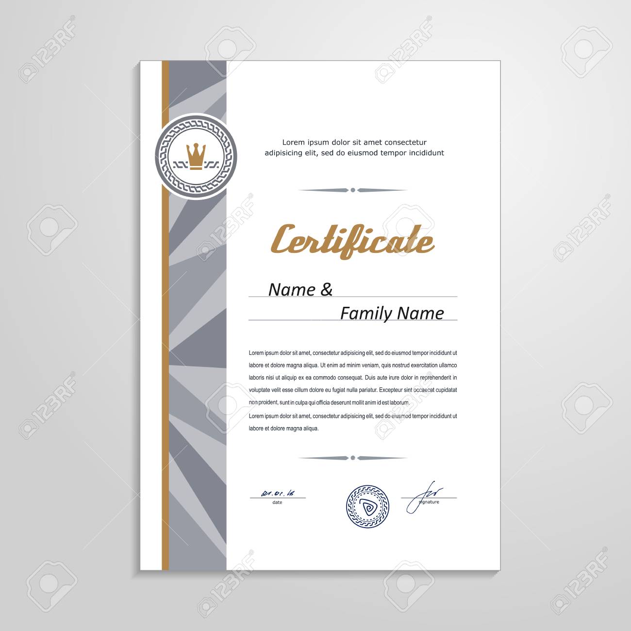 certificate diploma design template a vector royalty free diploma design template