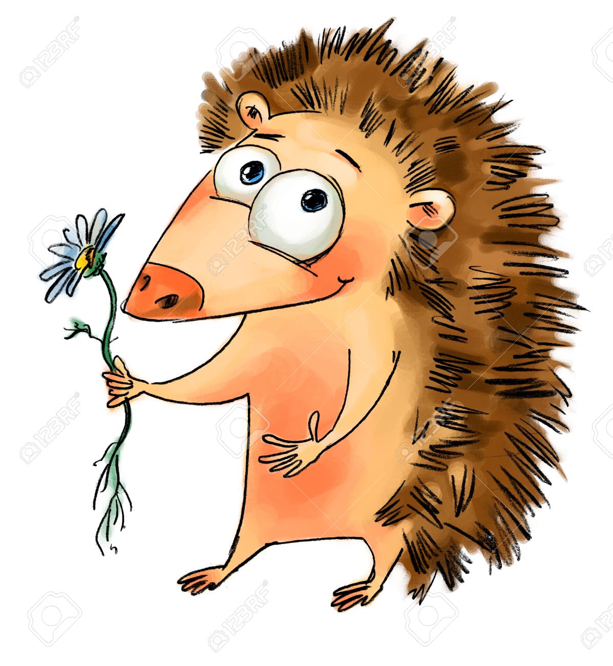 Картинки по запросу ёжик с цветком