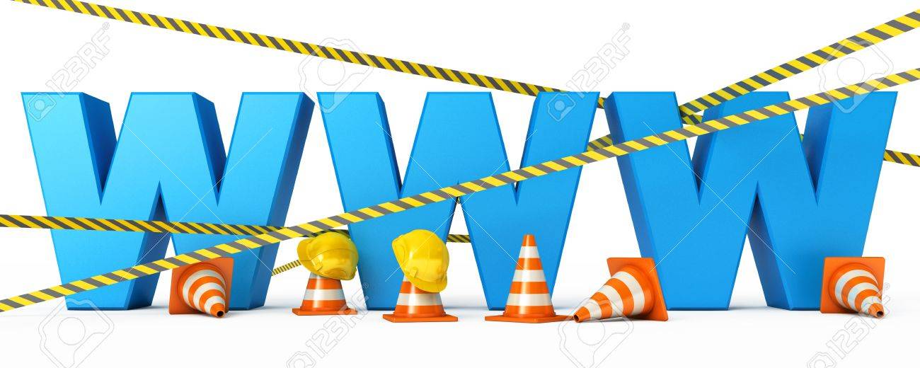 Web ページは 工事中は アイコンが白で隔離 の写真素材 画像素材 Image