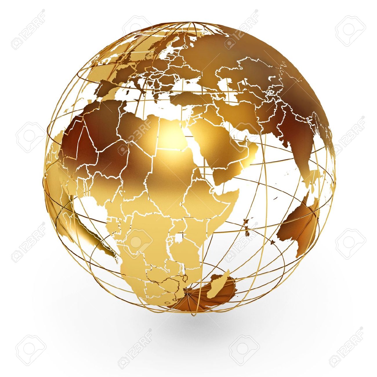 golden globe icon isolated