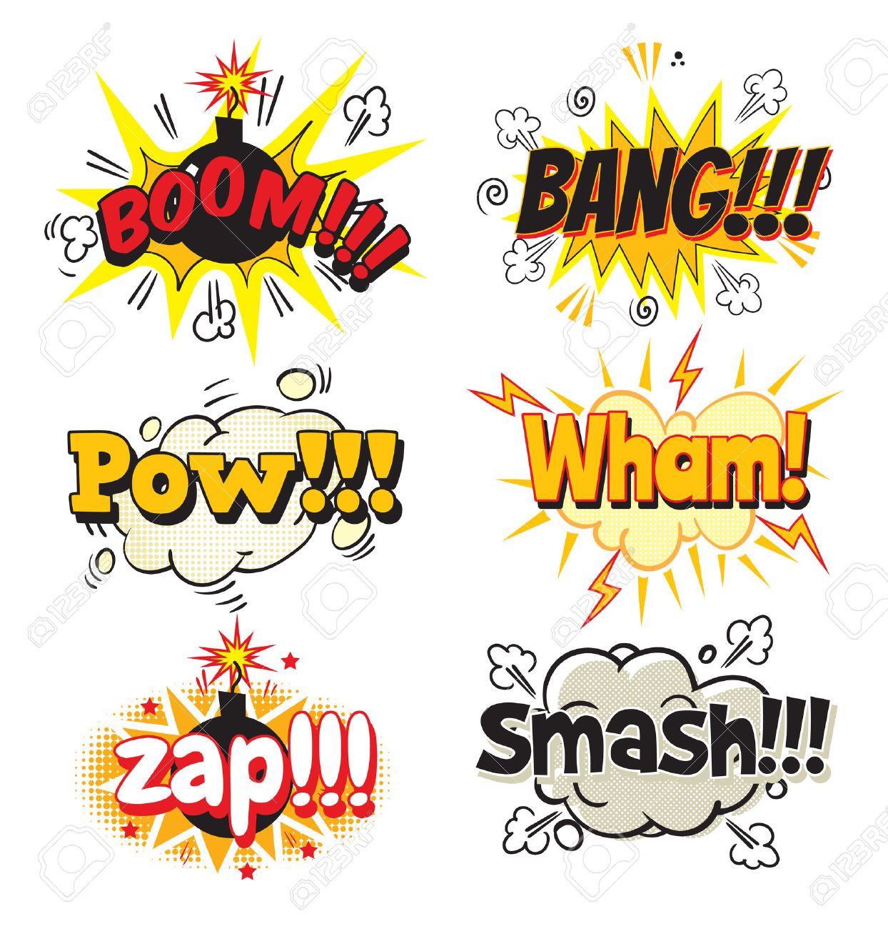 boom bang pow wham zap smash bubble template for comics