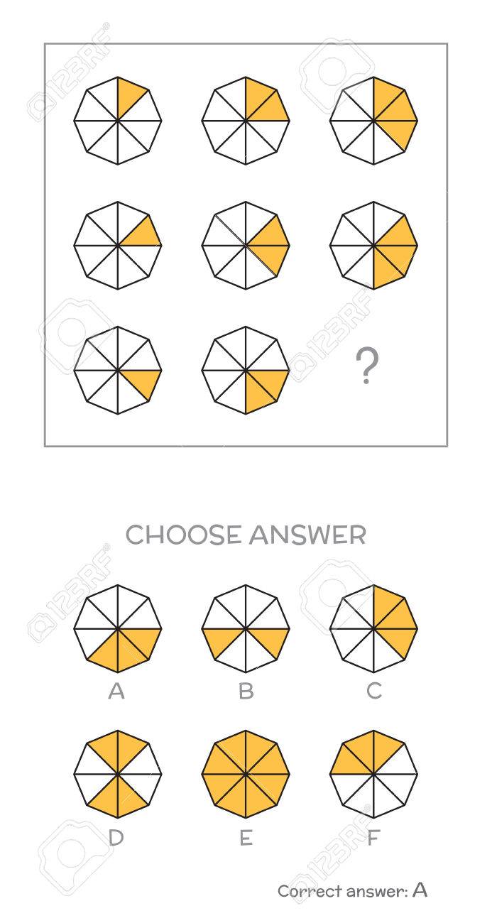IQ 테스트. 정답을 선택하십시오. 기하학적 도형으로 구성된 논리적 작업. 벡터 일러스트 레이 션 로열티 무료 사진, 그림, 이미지  그리고 스톡포토그래피. Image 69017231