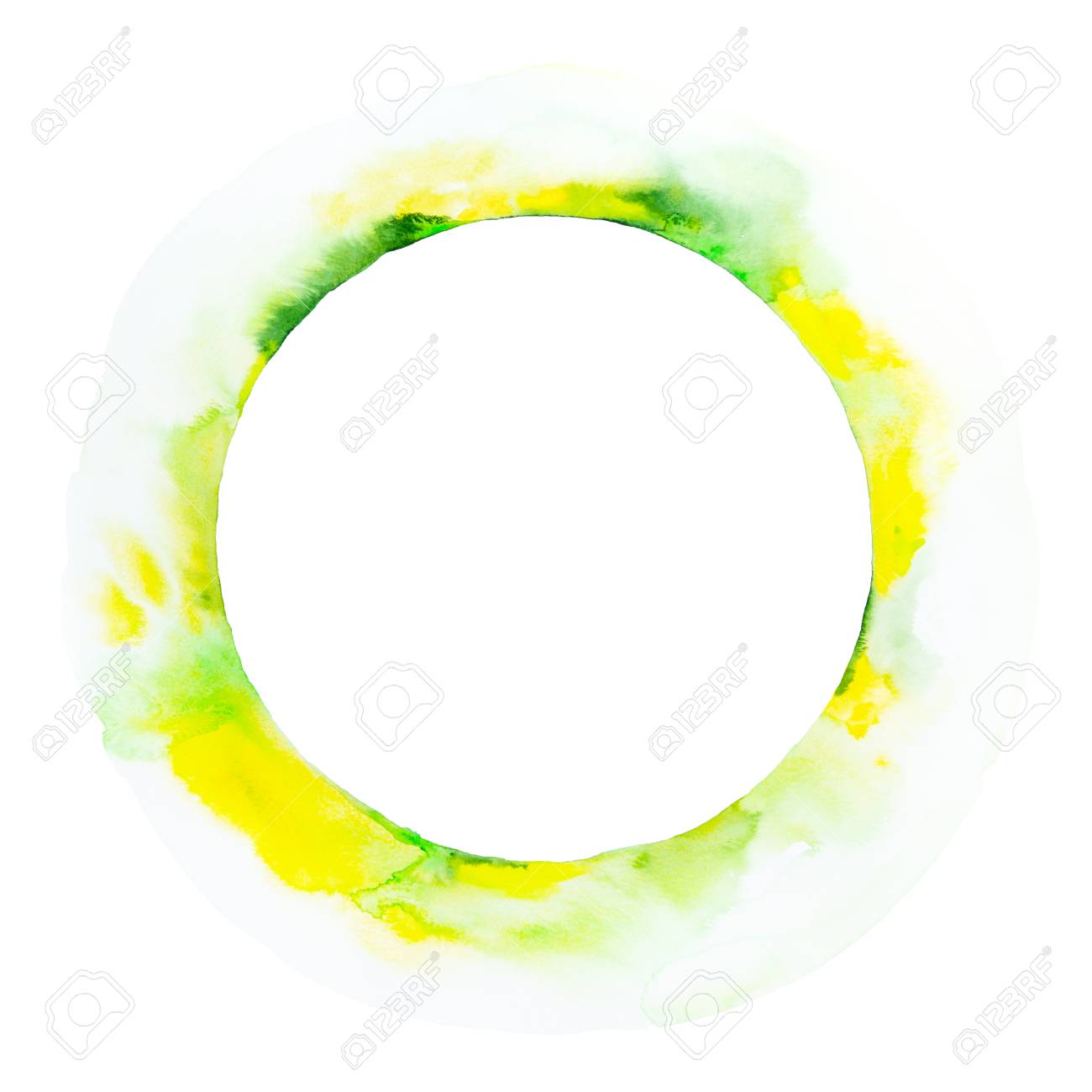 Abstract Yellow And Green Circle Watercolor Background. Hand.. Stock Photo, Picture And Royalty Free Image. Image 122779091.