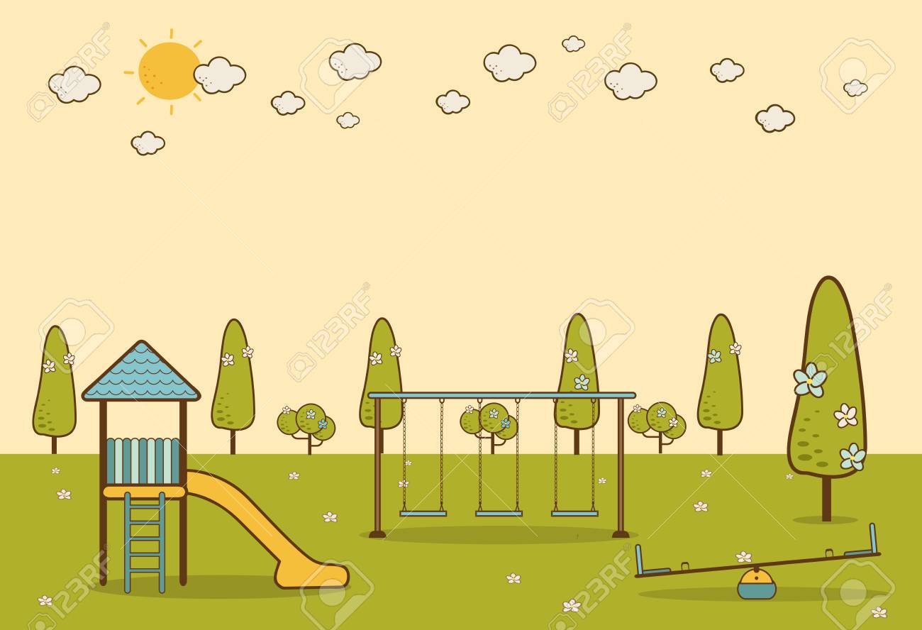 kids playground cartoon concept background childrens playground cartoon playground background