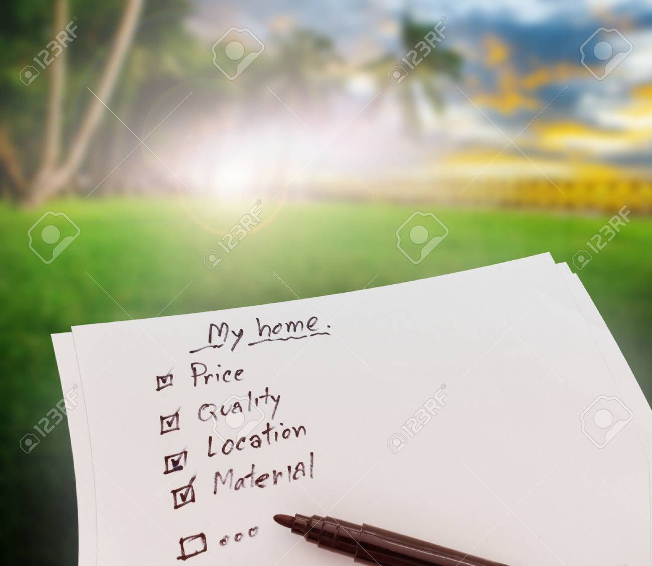 Checkliste Für Den Kauf Haus Und Immobilien Lizenzfreie Fotos ... Checkliste Für Den Kauf Haus Und Immobilien Lizenzfreie Fotos ...