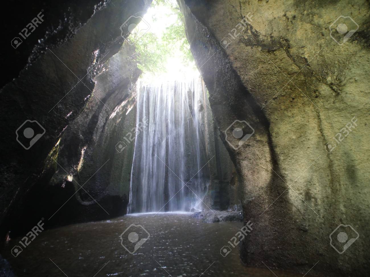 Tukad Cepung Waterfall Bali Indonesia Stock Photo Picture And