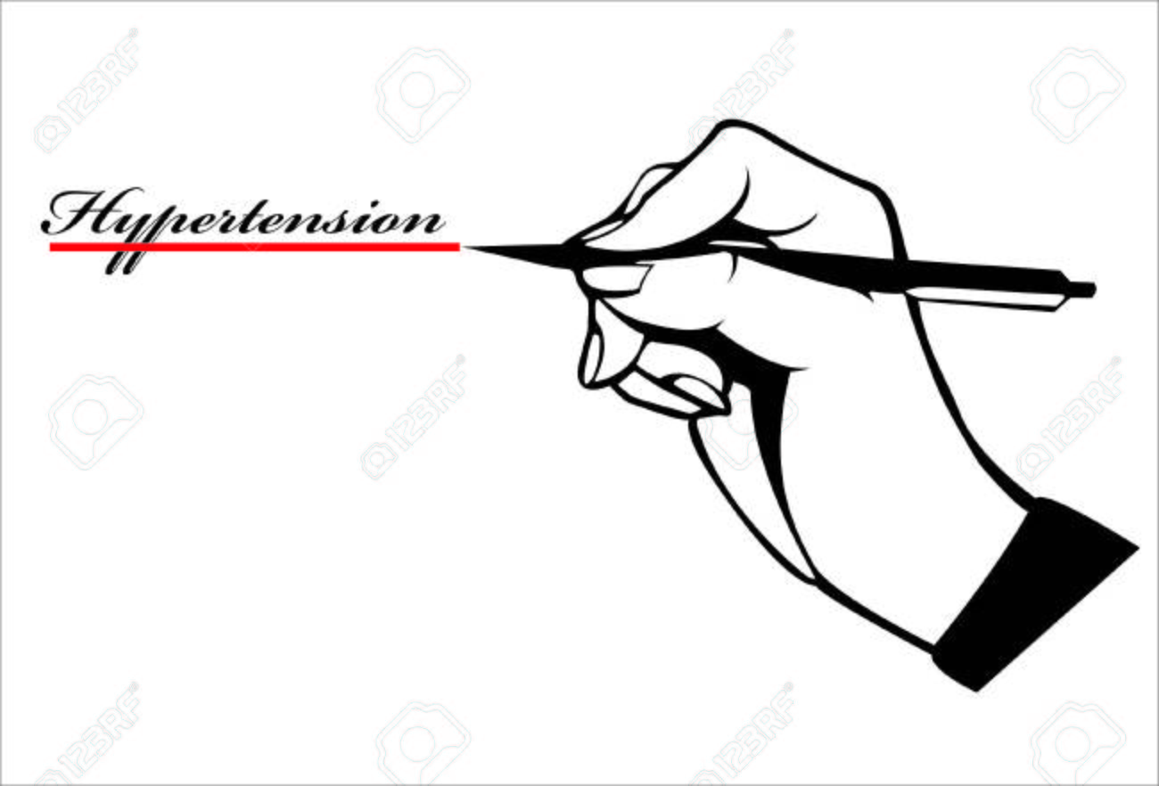 hand write wording hypertension quote and red underline royalty free