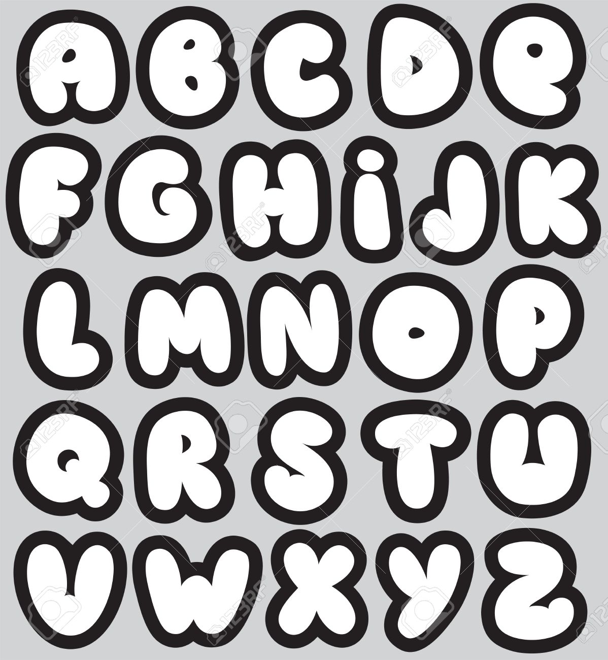 graffiti font alphabet different