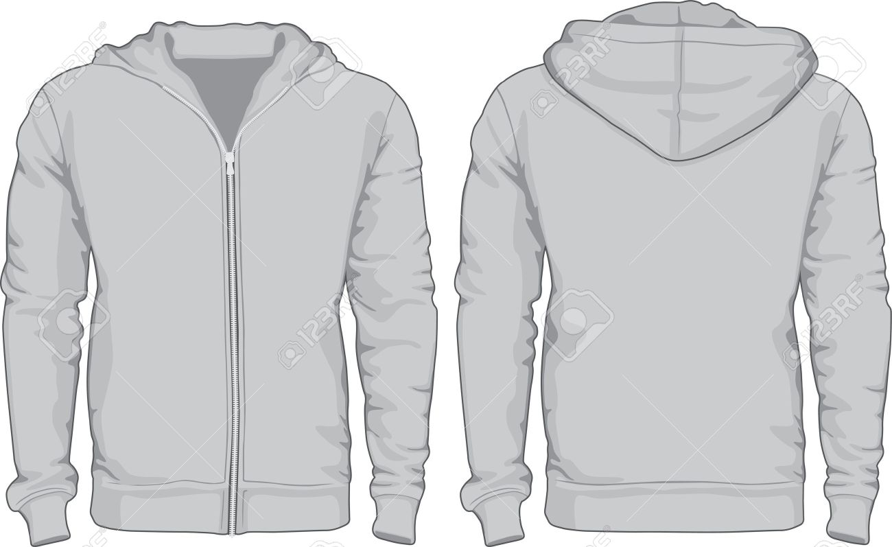 Männer Kapuzenpullover Shirt Vorlage Vorder und Weiße Herren Sweatshirt Vorlage Mit Probe Text Vorder Und