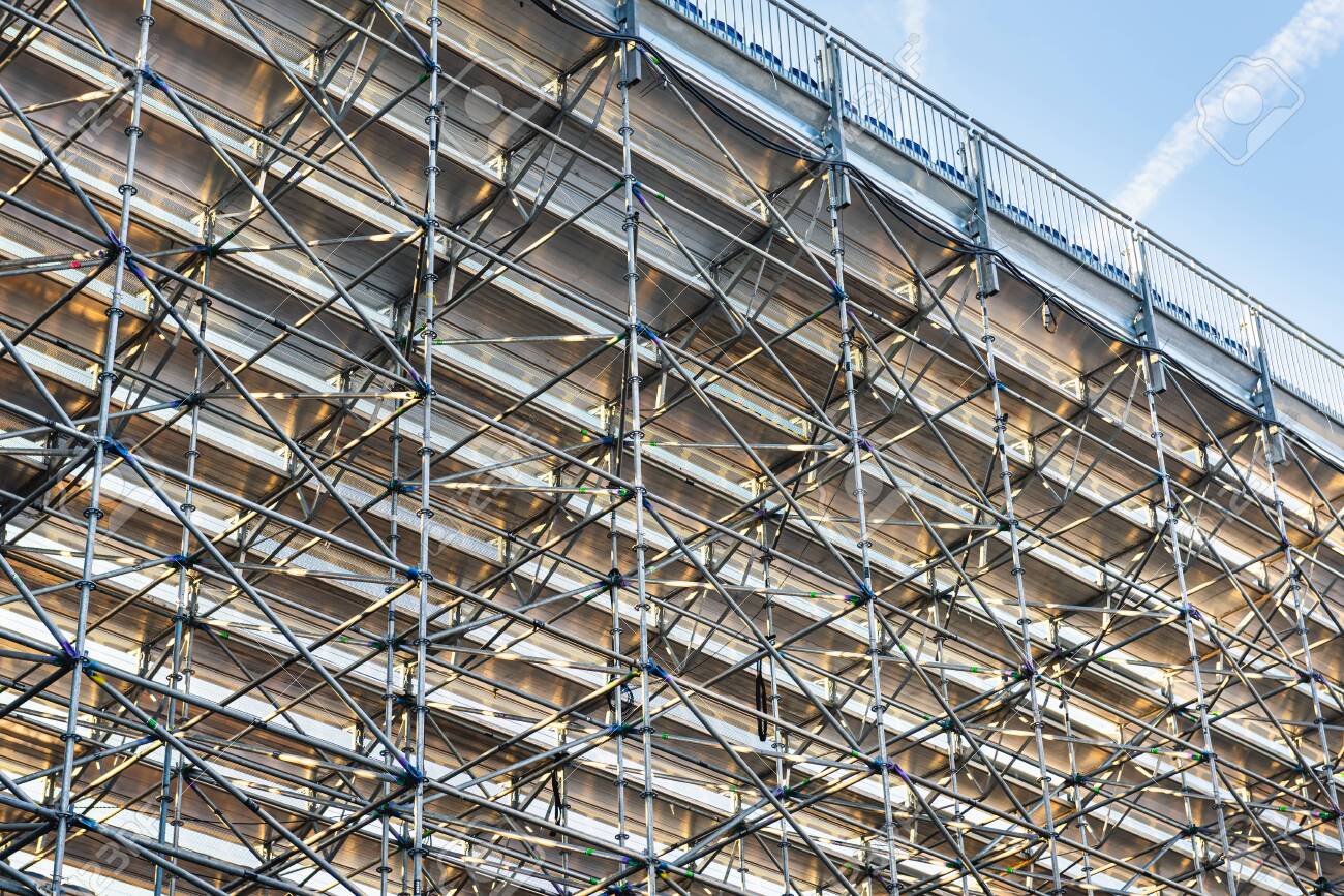 Scaffolding Steel Frame Installation In Construction Site, Scaffold.. Stock Photo, Picture And Royalty Free Image. Image 127162864.