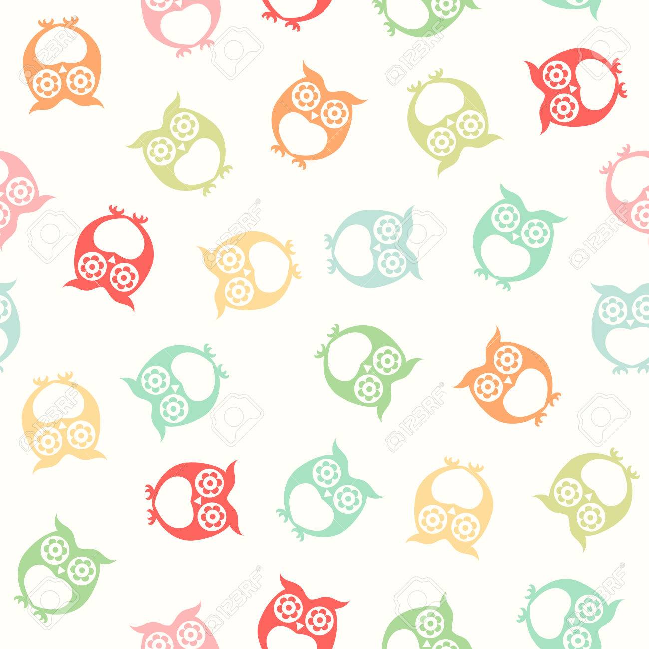 Seamless Owls Wallpaper Background Pattern Royalty Free Cliparts Vectors And Stock Illustration Image