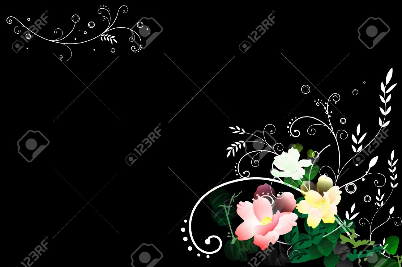 Abstract flower illustration in black background - 10601657 Abstract flower illustration in black background - 10601657