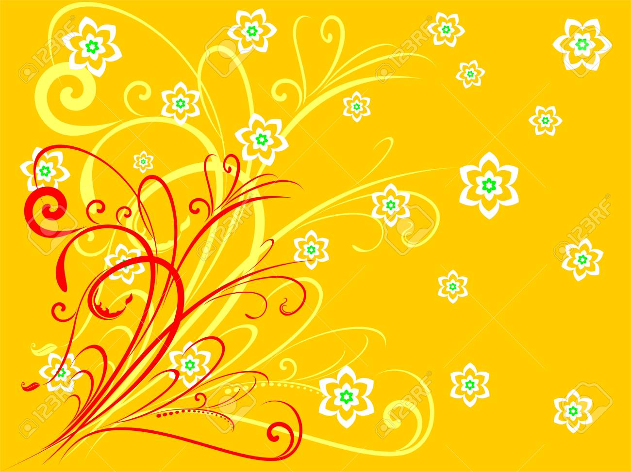 Abstract floral motif for background or wallpaper - 10729698 Abstract floral motif for background or wallpaper - 10729698