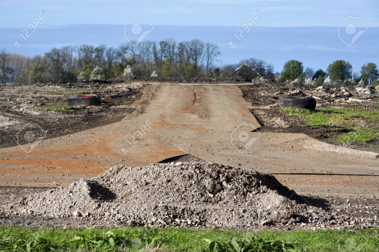 Construction Site With Temporary Road Stock Photo, Picture And Royalty Free  Image. Image 45552404.