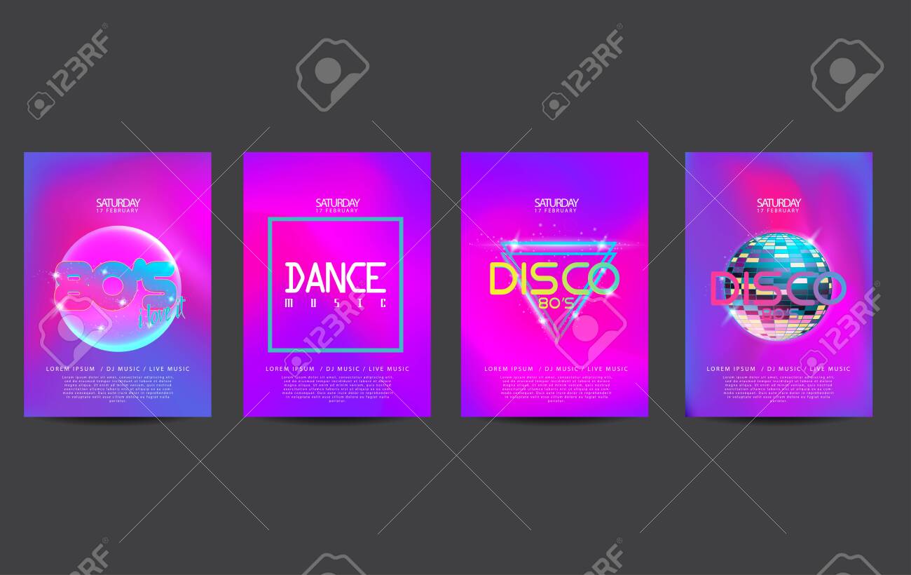 Electronic Dance Music Cover Template For Club Party Flyer Colorful Waves With Gradient Background Royalty Free Cliparts Vectors And Stock Illustration Image