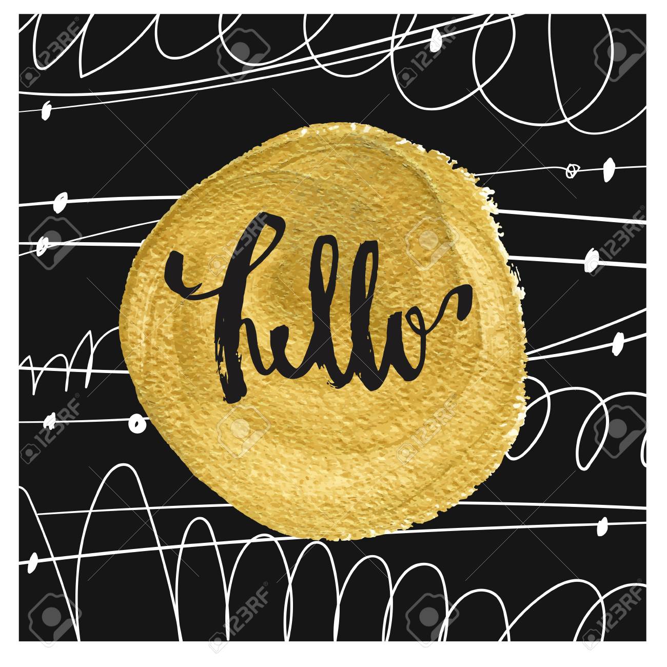 cute and modern greeting card poster template in black white