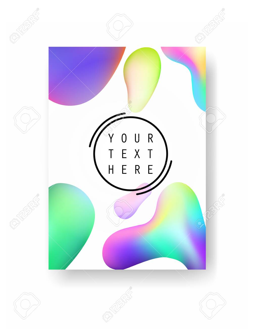 Zusammenfassung Flüssigkeit Farben Hintergrund Poster Oder Zurück In Die 90er Jahre Plakat Vorlage Mit Regenbogen