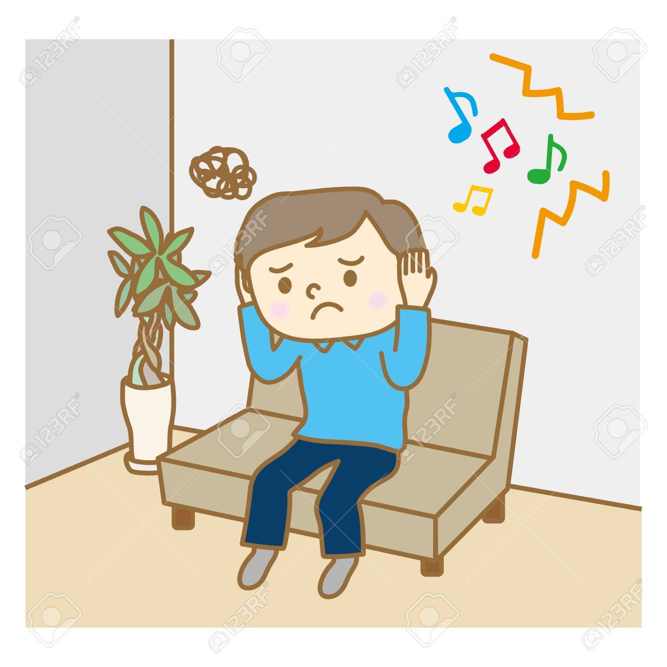 騒音に苦しんでいる人 のイラスト素材 ベクタ Image 騒音に苦しんでいる人 のイラスト素材 ベクタ Image